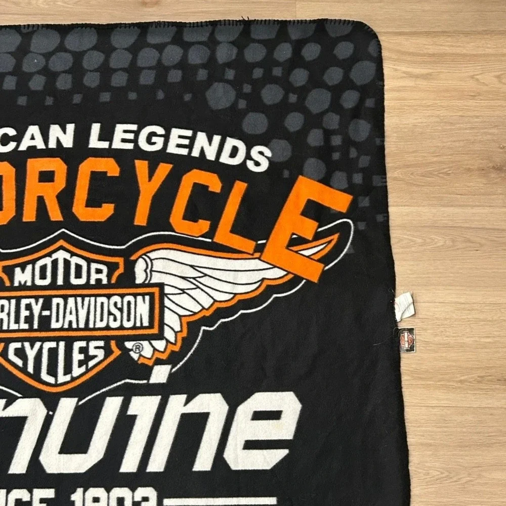 Harley-Davidson American Legends‎ Fleece Blanket Genuine Milwaukee USA Black